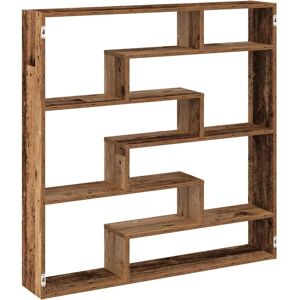 vidaXL Wall Cube Shelf 7 Compartments Old Wood - Wall Shelf vidaXL Wall Cube Shelf 7 Compartments Old Wood - Wall Shelf