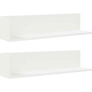 vidaXL Wall Shelves 2 pcs White 75x16.5x16.5 cm Engineered Wood - Wall Shelves vidaXL Wall Shelves 2 pcs White 75x16.5x16.5 cm Engineered Wood - Wall Shelves