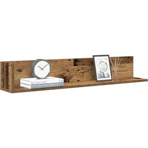 vidaXL Wall Shelves 2 pcs Old Wood 100x16.5x16.5 cm - Wall Shelves vidaXL Wall Shelves 2 pcs Old Wood 100x16.5x16.5 cm - Wall Shelves