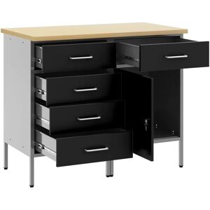 Ensemble d'armoires de travail vidaXL - 2 pièces Noir Gris Rangement - Publicité Ensemble d'armoires de travail vidaXL - 2 pièces Noir Gris Rangement - Publicité