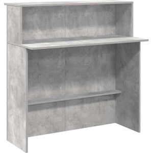 vidaXL Reception Desk Concrete Grey 100x50x103.5 cm Engineered Wood - Reception Desk vidaXL Reception Desk Concrete Grey 100x50x103.5 cm Engineered Wood - Reception Desk
