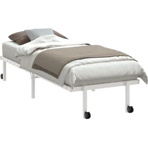vidaXL White Foldable Steel Bed Frame - Bed Frame vidaXL White Foldable Steel Bed Frame - Bed Frame