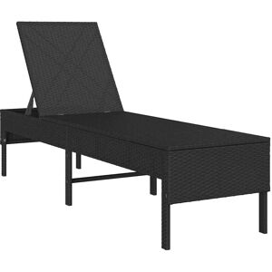 vidaXL Schwarze Verstellbare Gartenliege - Outdoor Möbel vidaXL Schwarze Verstellbare Gartenliege - Outdoor Möbel