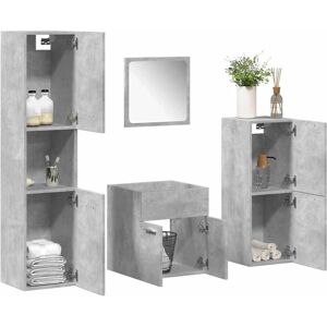 VidaXL Bathroom Furniture Set - 4 Piece Grey Cement VidaXL Bathroom Furniture Set - 4 Piece Grey Cement