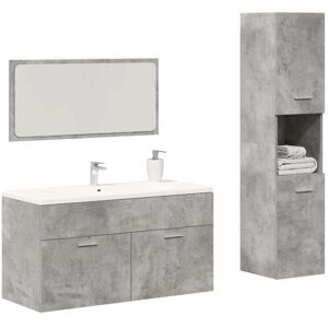 vidaXL 3-delige badkamermeubelset Beton Grijs Hout vidaXL 3-delige badkamermeubelset Beton Grijs Hout