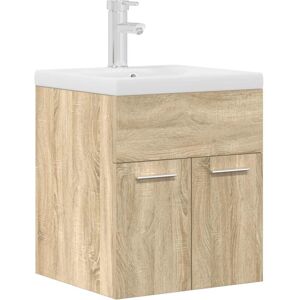 Zestaw mebli łazienkowych VidaXL - Brązowy, Model 3325013 Zestaw mebli łazienkowych VidaXL - Brązowy, Model 3325013
