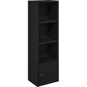 vidaXL Zwarte Eiken Boekenkast - Woonkamer Opbergmeubel vidaXL Zwarte Eiken Boekenkast - Woonkamer Opbergmeubel