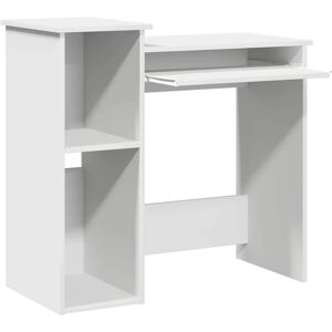 vidaXL 860445 White Desk with Shelves - Desk vidaXL 860445 White Desk with Shelves - Desk