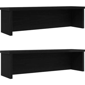 vidaXL Kitchen Shelf - Stackable Black Storage 60x15x16cm vidaXL Kitchen Shelf - Stackable Black Storage 60x15x16cm