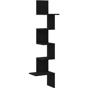 vidaXL Wall Corner Shelf Black 32x32x127.5 cm Engineered Wood - Wall Shelf vidaXL Wall Corner Shelf Black 32x32x127.5 cm Engineered Wood - Wall Shelf