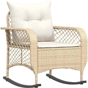 VidaXL Gartenschaukelstuhl - Garten Hängesessel mit Kissen, Beige, Stahl VidaXL Gartenschaukelstuhl - Garten Hängesessel mit Kissen, Beige, Stahl