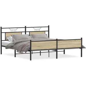vidaXL Bed Frame - Sonoma Oak Support 160x200cm vidaXL Bed Frame - Sonoma Oak Support 160x200cm