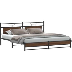 vidaXL Bed Frame with Brown Steel 200x200 - Bed vidaXL Bed Frame with Brown Steel 200x200 - Bed