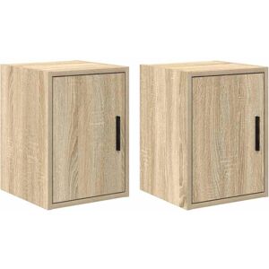 vidaXL Garage Wall Cabinets - Sonoma Oak 2 pcs Storage vidaXL Garage Wall Cabinets - Sonoma Oak 2 pcs Storage