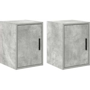 vidaXL Garage Wall Cabinets 2 pcs Concrete Grey Engineered Wood - Garage Storage vidaXL Garage Wall Cabinets 2 pcs Concrete Grey Engineered Wood - Garage Storage