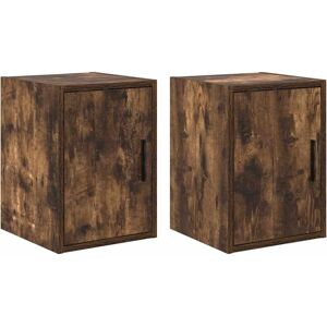 vidaXL Garage Wall Cabinets 2 pcs Smoked Oak Engineered Wood cabinet - Wall Cabinet vidaXL Garage Wall Cabinets 2 pcs Smoked Oak Engineered Wood cabinet - Wall Cabinet