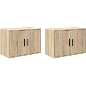 vidaXL Garage Wall Cabinet - Sonoma Oak - 2 pcs - Storage Furniture vidaXL Garage Wall Cabinet - Sonoma Oak - 2 pcs - Storage Furniture