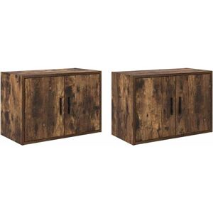 vidaXL Garage Wall Cabinet - Smoked Oak - 60x30x41cm - 2 pcs vidaXL Garage Wall Cabinet - Smoked Oak - 60x30x41cm - 2 pcs