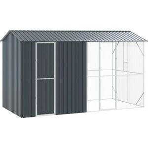 VIDAXL - Bird Aviary with Extension Charcoal 210x442x247 cm Steel VIDAXL - Bird Aviary with Extension Charcoal 210x442x247 cm Steel