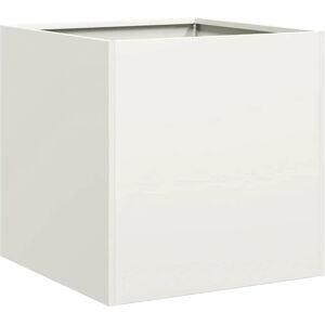 vidaXL Pot de Jardin Blanc 40x40x40 cm en Acier - Extérieur - Publicité vidaXL Pot de Jardin Blanc 40x40x40 cm en Acier - Extérieur - Publicité