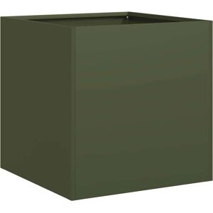 Jardinera en acier vert olive vidaXL - Pot de jardin - Publicité Jardinera en acier vert olive vidaXL - Pot de jardin - Publicité