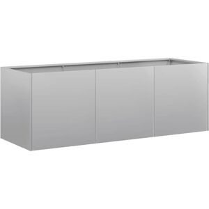 VidaXL Grey Galvanized Steel Planter 120x40x40 cm - Planter VidaXL Grey Galvanized Steel Planter 120x40x40 cm - Planter