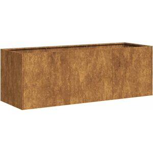 vidaXL Brown Weathering Steel Flower Pot 120x40x40 cm - Flower Pot vidaXL Brown Weathering Steel Flower Pot 120x40x40 cm - Flower Pot