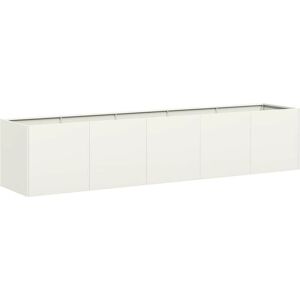 vidaXL Wit Stalen Plantbak 200x40x40 cm - Plantbak vidaXL Wit Stalen Plantbak 200x40x40 cm - Plantbak