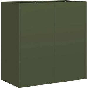 Jardinera de acero oliva vidaXL - Maceta de exterior Jardinera de acero oliva vidaXL - Maceta de exterior