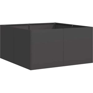vidaXL 80 x 80 x 40 cm Black Steel Garden Planter - Planter vidaXL 80 x 80 x 40 cm Black Steel Garden Planter - Planter