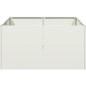 vidaXL White Steel 80x80x40 cm Garden Planter - Garden Type vidaXL White Steel 80x80x40 cm Garden Planter - Garden Type
