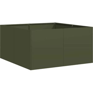 vidaXL Olivgrüner Stahlblumentopf 80x80x40 cm - Blumentopf vidaXL Olivgrüner Stahlblumentopf 80x80x40 cm - Blumentopf