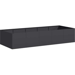 Vaso de Jardin en Acier Laminé Noir - 200x80x40 cm - Publicité Vaso de Jardin en Acier Laminé Noir - 200x80x40 cm - Publicité