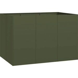 vidaXL Jardinera de Acero Verde Oliva - 120x80x80 cm vidaXL Jardinera de Acero Verde Oliva - 120x80x80 cm