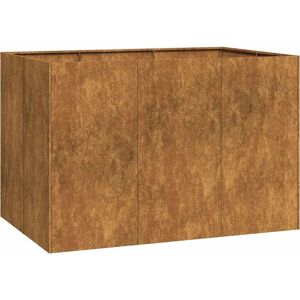 vidaXL Rusty Steel Planter - Weatherproof 120x80x80 cm - Garden Decor vidaXL Rusty Steel Planter - Weatherproof 120x80x80 cm - Garden Decor