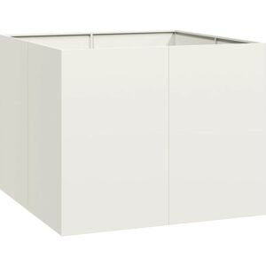 vidaXL Witte Stalen 100x100x80 cm Tuin Verhoogde Bloempot vidaXL Witte Stalen 100x100x80 cm Tuin Verhoogde Bloempot