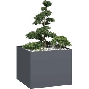 vidaXL Garden Planter 100x100x80cm Steel Anthracite - Planter vidaXL Garden Planter 100x100x80cm Steel Anthracite - Planter