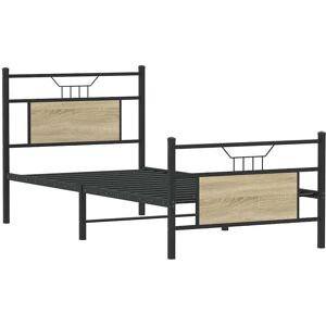 vidaXL Bed Frame with Headboard and Footboard - Brown - Bed Frame vidaXL Bed Frame with Headboard and Footboard - Brown - Bed Frame