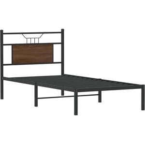 vidaXL Sengestel med hovedgærde - Brun eg - 80x200 cm - Sengestel vidaXL Sengestel med hovedgærde - Brun eg - 80x200 cm - Sengestel