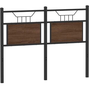 vidaXL Hoofdbord Bruin Eiken 120 cm Gekanteld hout en staal - Hoofdbord vidaXL Hoofdbord Bruin Eiken 120 cm Gekanteld hout en staal - Hoofdbord