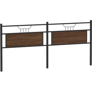 vidaXL Hoofdbord Bruin Eiken 193 cm Houtachtig en Staal - Hoofdbord 193 cm Bruin Eiken vidaXL Hoofdbord Bruin Eiken 193 cm Houtachtig en Staal - Hoofdbord 193 cm Bruin Eiken