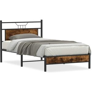 vidaXL Bed Frame - 100x190 cm, Rauchereiche, Durable - Bed Frame vidaXL Bed Frame - 100x190 cm, Rauchereiche, Durable - Bed Frame