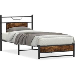 vidaXL Bedframe met opbergruimte - 80x200 cm, Rookeik vidaXL Bedframe met opbergruimte - 80x200 cm, Rookeik