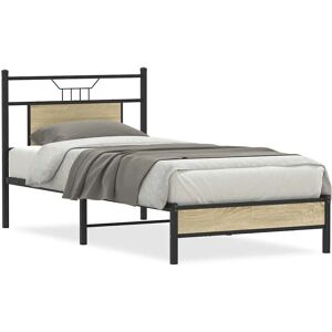 VidaXL Bed Frame - Sonoma Oak Support - Durable Steel - Easy Assembly VidaXL Bed Frame - Sonoma Oak Support - Durable Steel - Easy Assembly