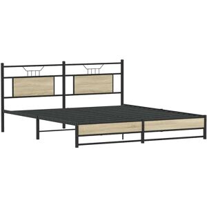 vidaXL Sonoma-Eiche 160x200 Bed Frame - Support & Storage vidaXL Sonoma-Eiche 160x200 Bed Frame - Support & Storage