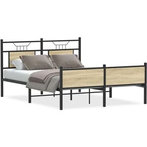 VidaXL Bettgestell Sonoma Eiche 137x190cm - Bettgestell VidaXL Bettgestell Sonoma Eiche 137x190cm - Bettgestell