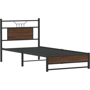 vidaXL Bed Frame - Brown Wood 90x200 cm - Bedroom Furniture vidaXL Bed Frame - Brown Wood 90x200 cm - Bedroom Furniture
