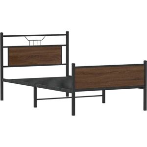 vidaXL Bed Frame with Storage - 100x190 cm Brown Wood vidaXL Bed Frame with Storage - 100x190 cm Brown Wood