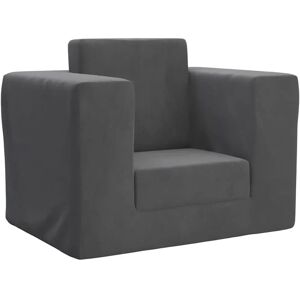 vidaXL Dziecięcy Sofa Rozkładany Antracyt Plusz Komfort vidaXL Dziecięcy Sofa Rozkładany Antracyt Plusz Komfort