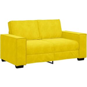 Canapé Velours Jaune 2 Places - Sofa - Publicité Canapé Velours Jaune 2 Places - Sofa - Publicité